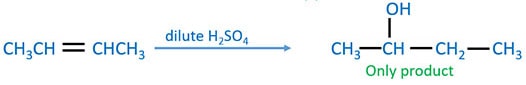 2-butene hydration gives 2-butanol